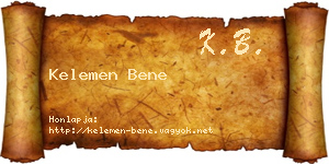 Kelemen Bene névjegykártya