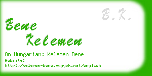 bene kelemen business card
